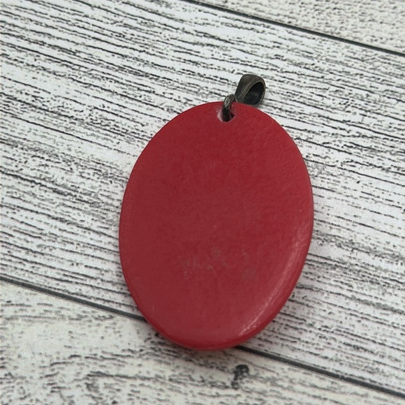 Vintage sterlings silver red indian girl cameo pendant - Picture 3 of 4